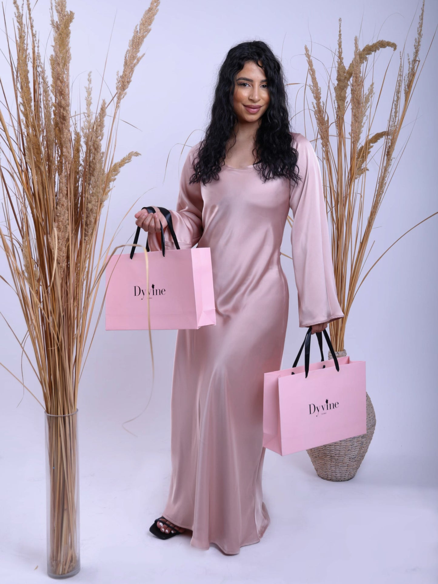  Silk Rose modest dress – The Veil Dress by Dyvine Dubai