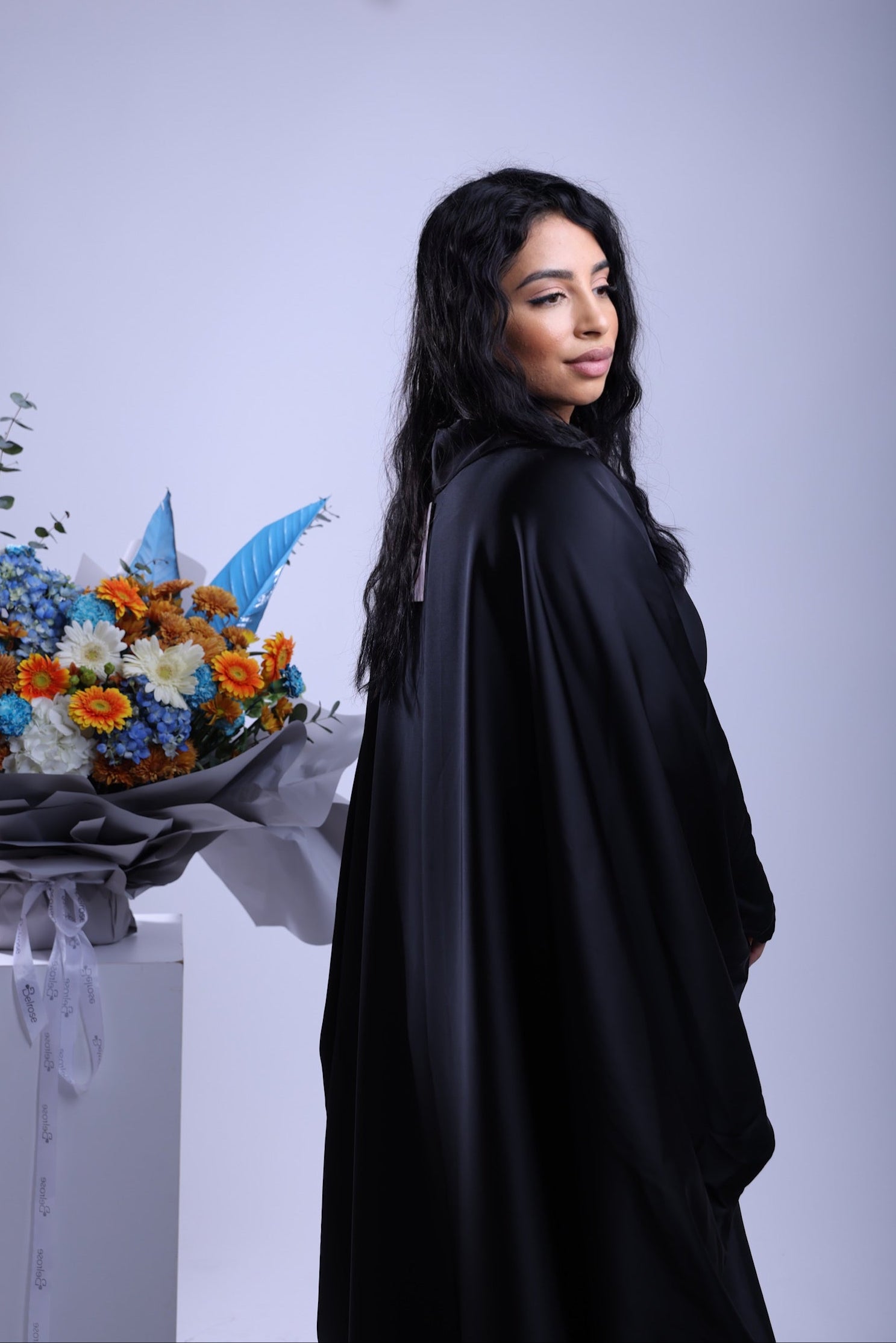 Classic black butterfly abaya – Noir Silk by Dyvine Dubai
