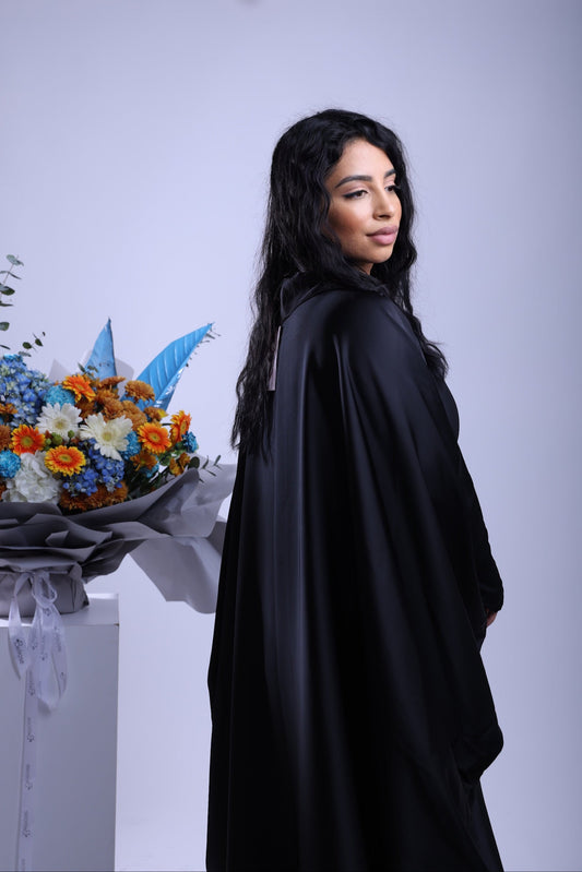 Classic black butterfly abaya – Noir Silk by Dyvine Dubai
