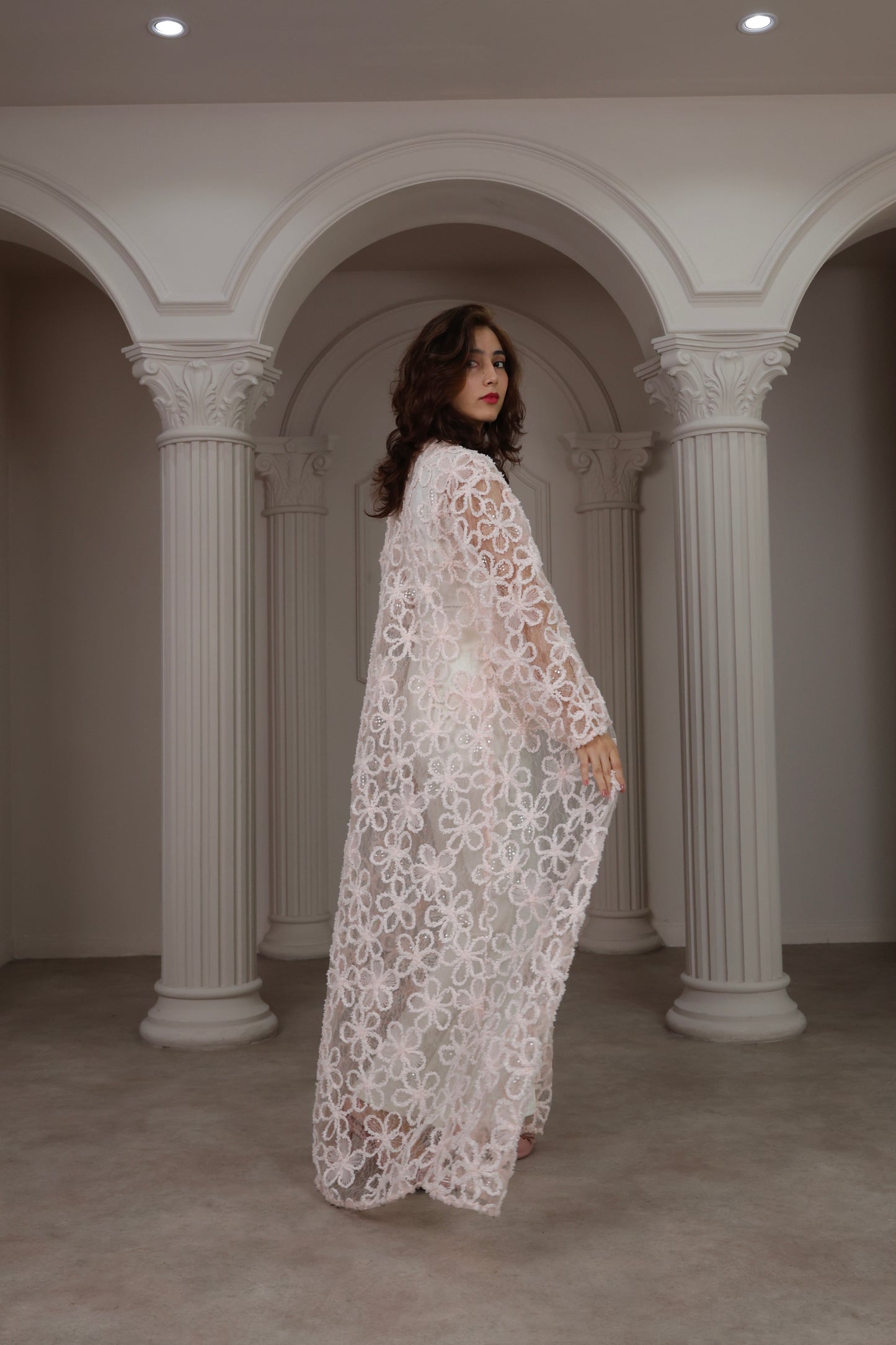 Embroidery Petal Abaya